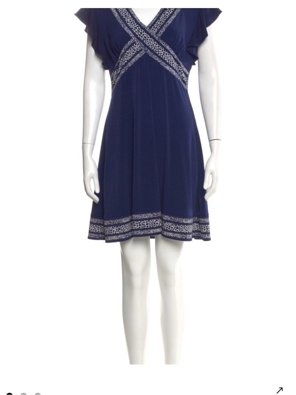 Michael Kors Navy Flutter Sleeve Dress – Size L - Picture 6 of 6